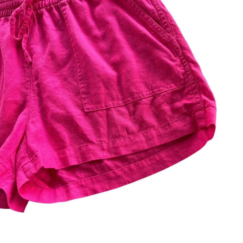 J.Crew Women’s Sm. Pink Linen Blend Drawstring Shorts Nautical Beach Girly AX922